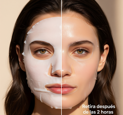 Mascarilla de Colágeno para tener una piel radiante en una aplicación