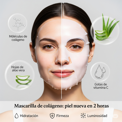 Mascarilla de Colágeno para tener una piel radiante en una aplicación