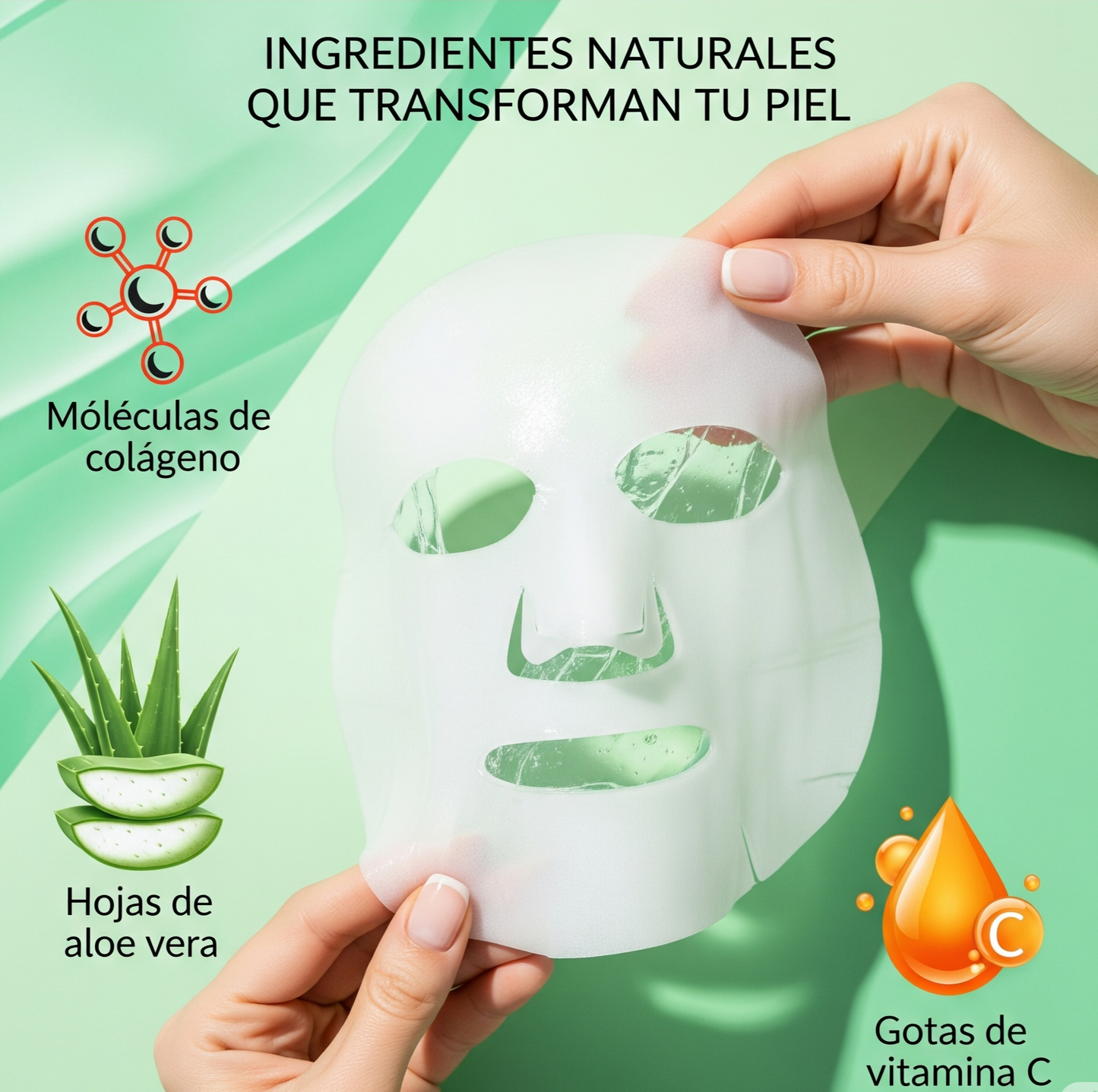 Mascarilla de Colágeno para tener una piel radiante en una aplicación